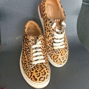 Animal Print Flats/ Loafers with synthetic fur